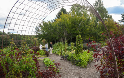 A full view of the Vegetable Garden from the small picnic area near the top.