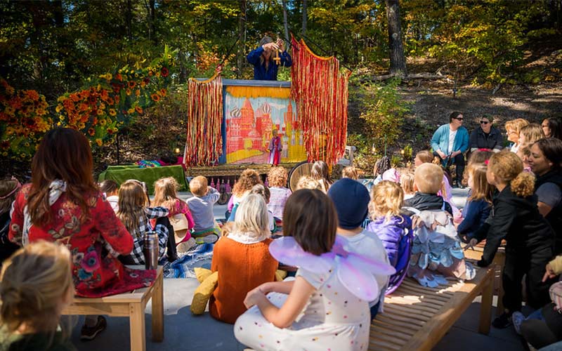 Children gather in the ramble for enchanted weekend during on of our youth and family programs