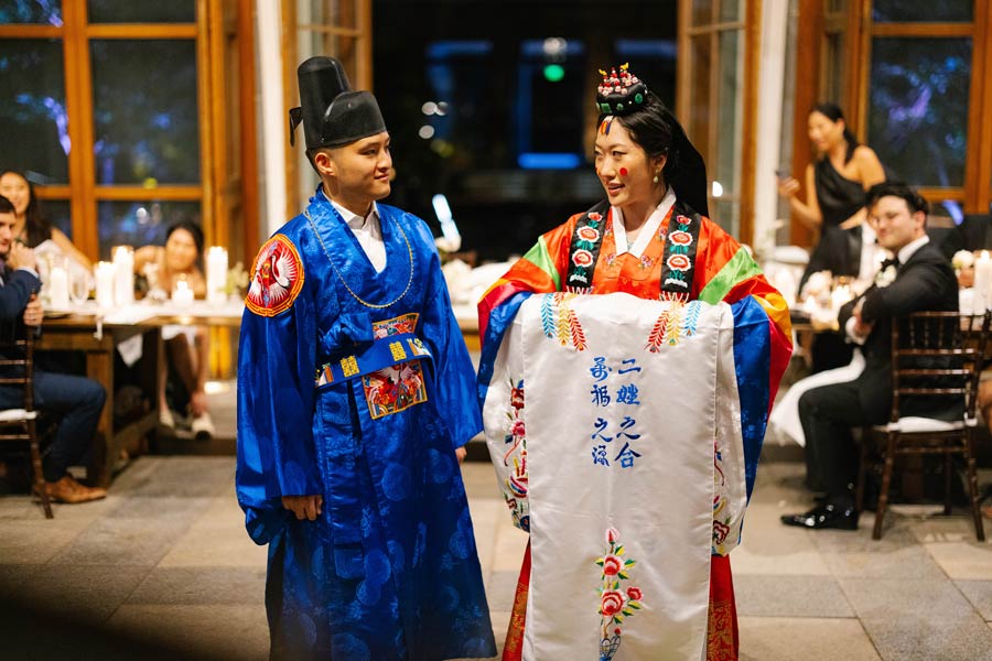 A Korean wedding ceremony inside the Orangerie.