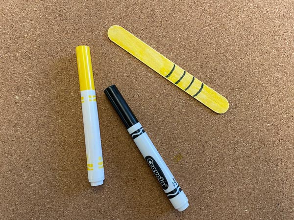 Materials needed for a children's activity laid out on the table.