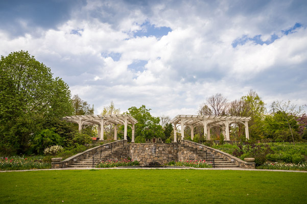 the secret garden stairs and awning.