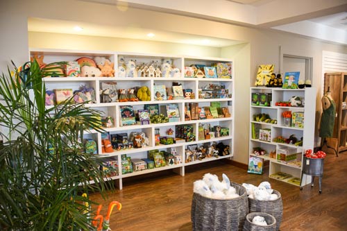 The garden shop filled with childrens pusies, made from recycled water bottles.