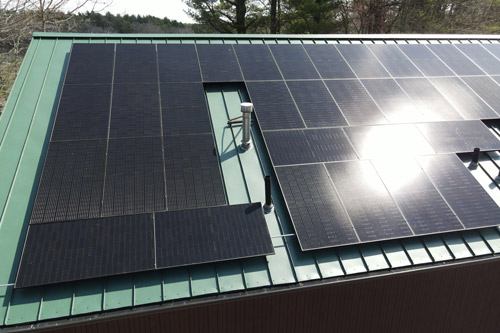 Solar panels recently put on top of the barn roof, this addition was part of our sustainability practices.
