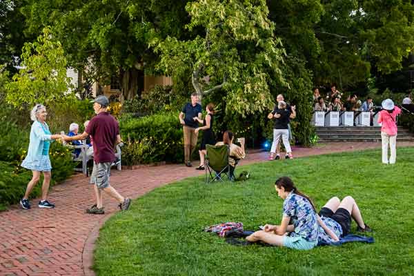 People swing dancing at the Garden